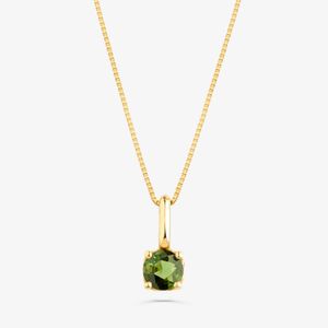 Pingente com Turmalina Verde, em Ouro Amarelo 18K