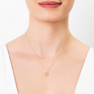 Colar Elos com Topázio em Prata 925 com banho de Ouro Amarelo 18k