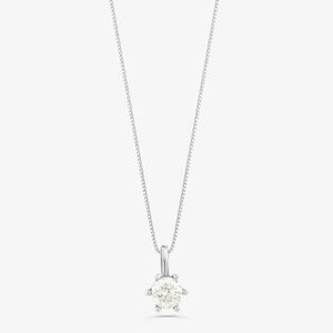 Pingente em Ouro Branco 18K com Diamante