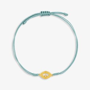 Pulseira Olho Grego em Prata 925 com Banho de Ouro 18K