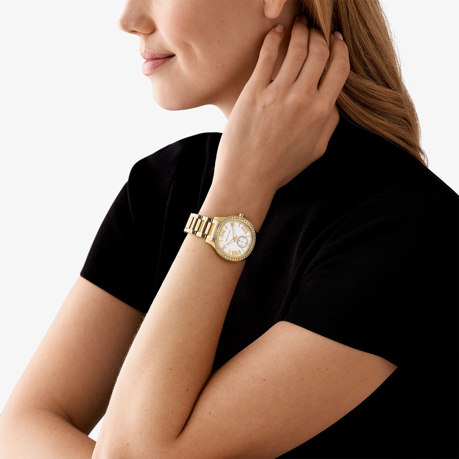 Relógio Michael Kors Feminino em Aço Dourado e Madrepérola MK4805
