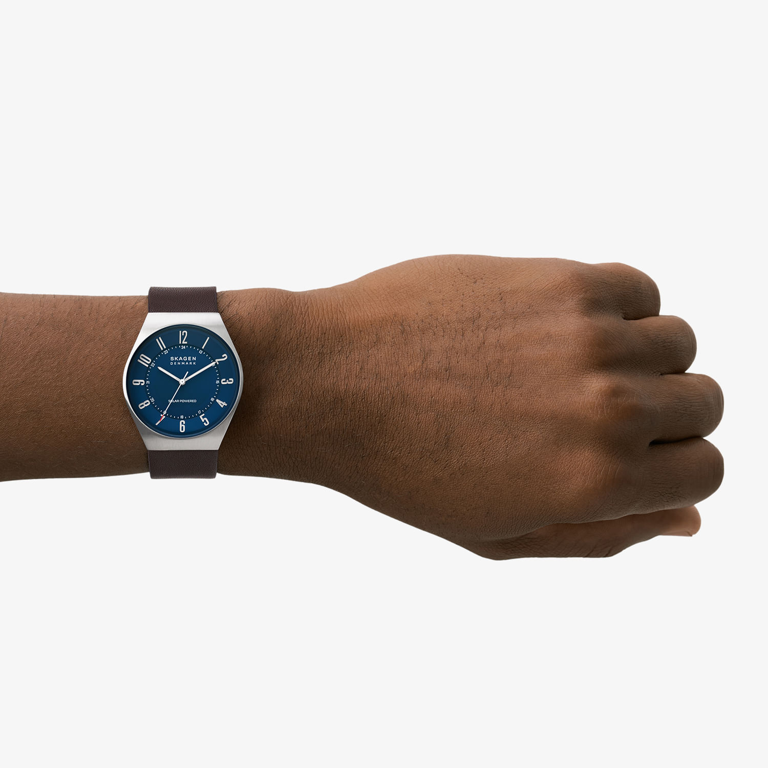 サマーウォーク　38 Relógio Skagen Solar Masculino em Couro Marrom SKW6838B1 | MONTE CARLO