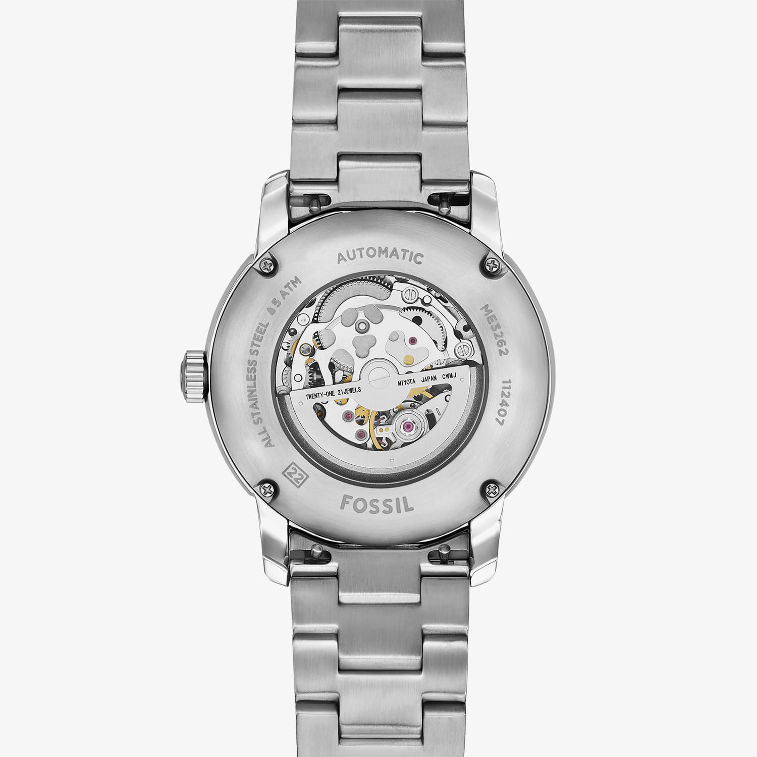 Relógio Fossil Masculino Automático em Aço e Mostrador Verde