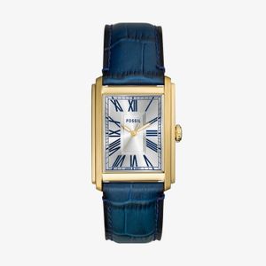 Relógio Fossil Carraway Masculino em Couro Azul FS6076/0DN