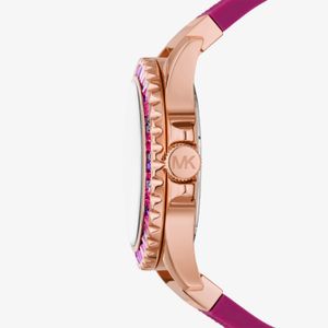 Relógio Michael Kors Feminino em Silicone Rosa MK7441/2JN