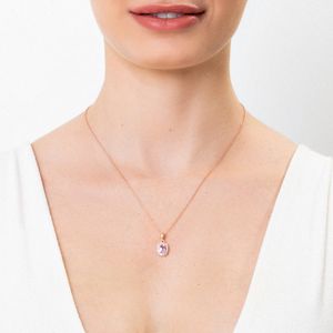 Colar com Ametista e Topázio em Prata 925 com Banho de Ouro Rose 18k