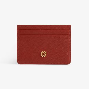 Porta-Cartão Feminino em Couro Vermelho