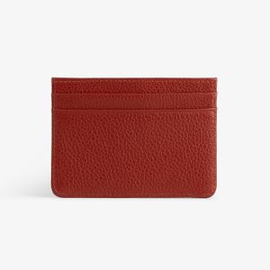 Porta-Cartão Feminino em Couro Vermelho