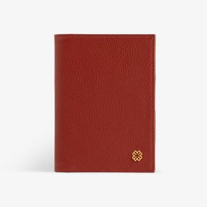 Porta-Passaporte Feminino em Couro Vermelho