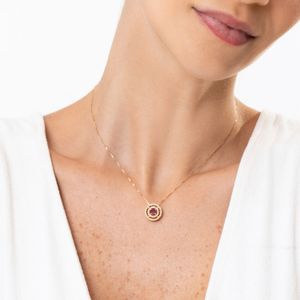 Pingente Geométrico com Rubi e Diamantes em Ouro Amarelo 18k