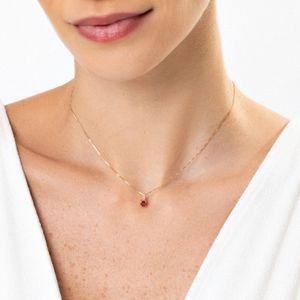 Pingente com Rubi e Diamantes em Ouro Amarelo 18k