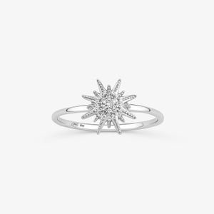 Anel  com Diamantes em Ouro Branco 18K