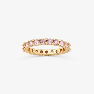 Anel Cravejado em Prata 925 com Banho de Ouro Amarelo 18k