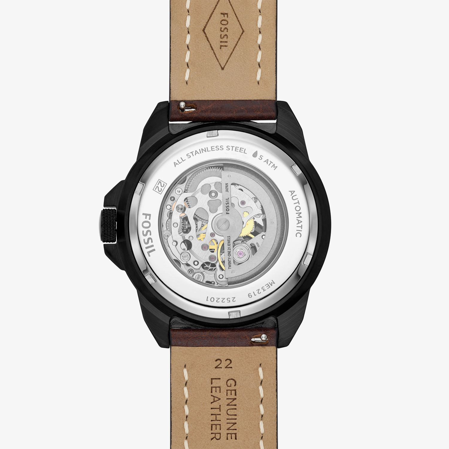 Relógio Fossil Bronson Masculino Automático em Couro ME3219/0PN
