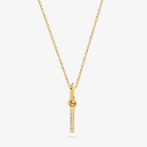 Pingente Letra I com Diamante em Ouro Amarelo 18k