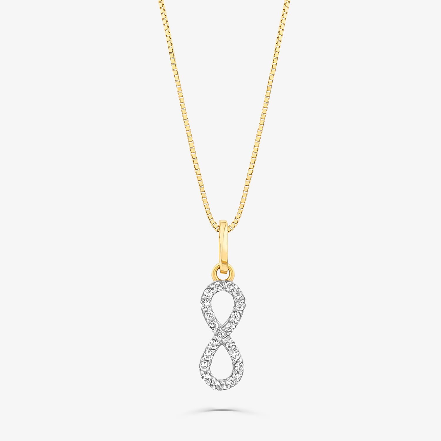 Pingente Infinito com Topázio Incolor em Ouro Amarelo 18k | MONTE CARLO