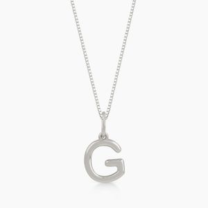 Pingente Letra G em Ouro Branco 18K
