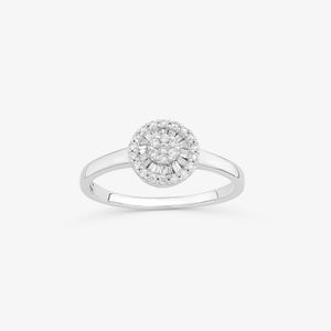 Anel com Diamantes em Ouro Branco 18k - 8 mm