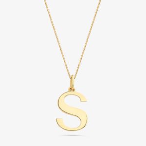 Pingente Letra S em Ouro Amarelo 18K