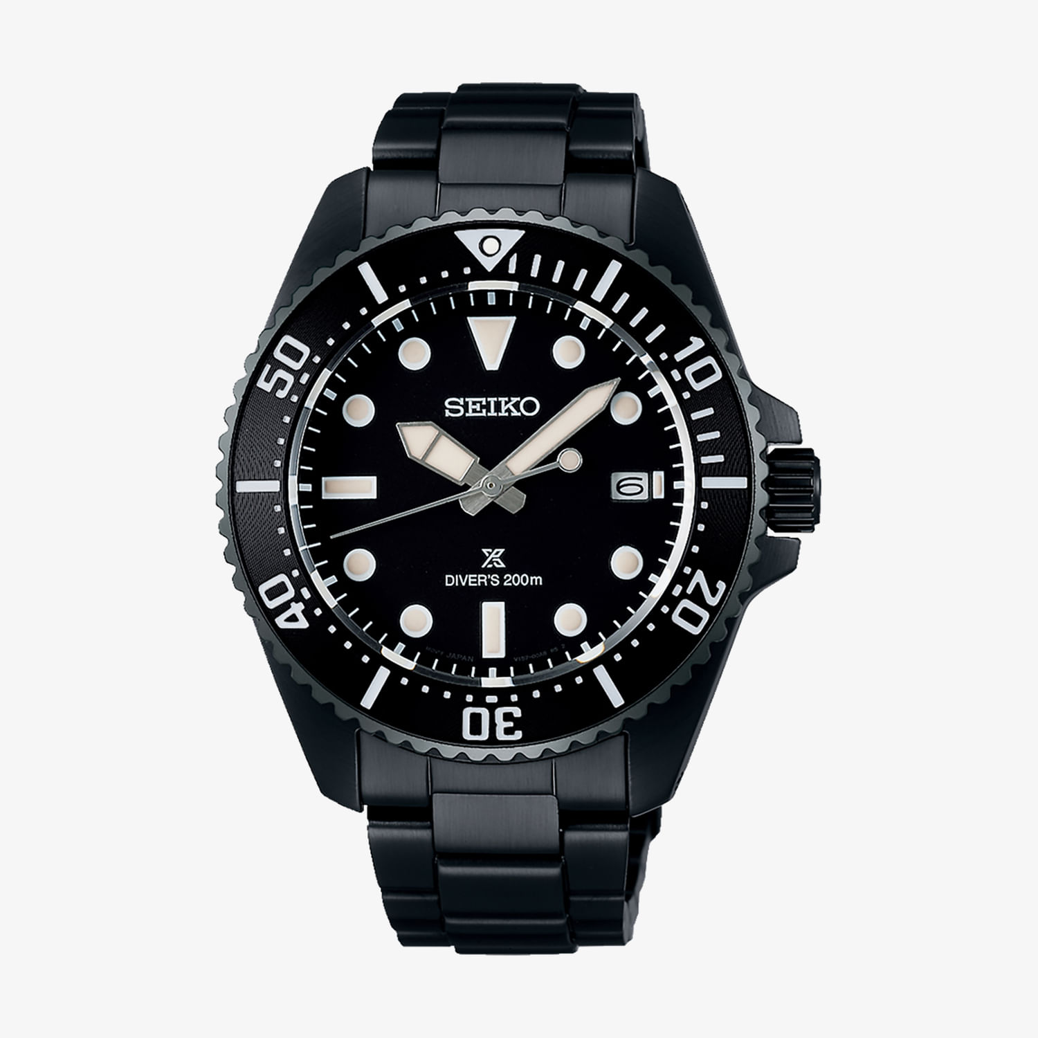 Relógio Seiko Prospex Solar Diver em Aço Preto e Lente de Safira