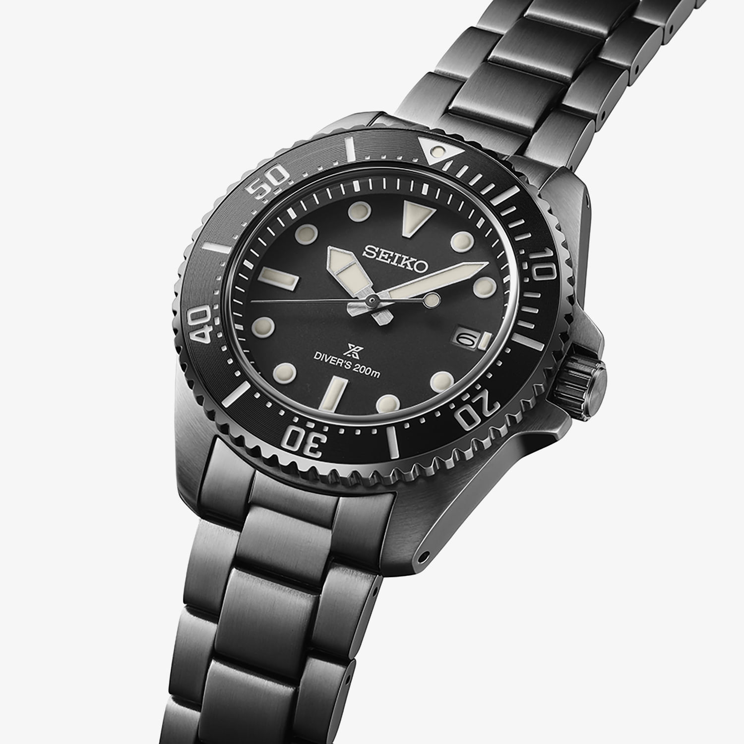Relógio Seiko Prospex Solar Diver em Aço Preto e Lente de Safira