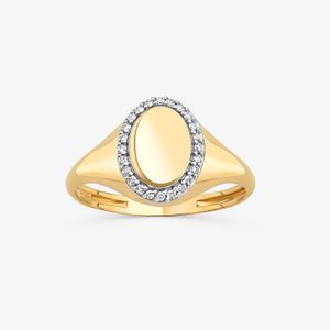 Anel Personalizável com Diamantes em Ouro Amarelo 18K