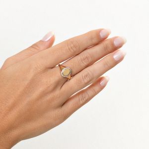 Anel Personalizável com Diamantes em Ouro Amarelo 18K
