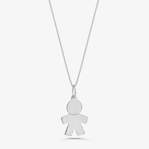 Pingente Menino Personalizável em Ouro Branco 18k