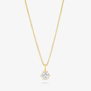 Pingente Solitário com 50 Pontos de Diamantes em Ouro Amarelo 18k