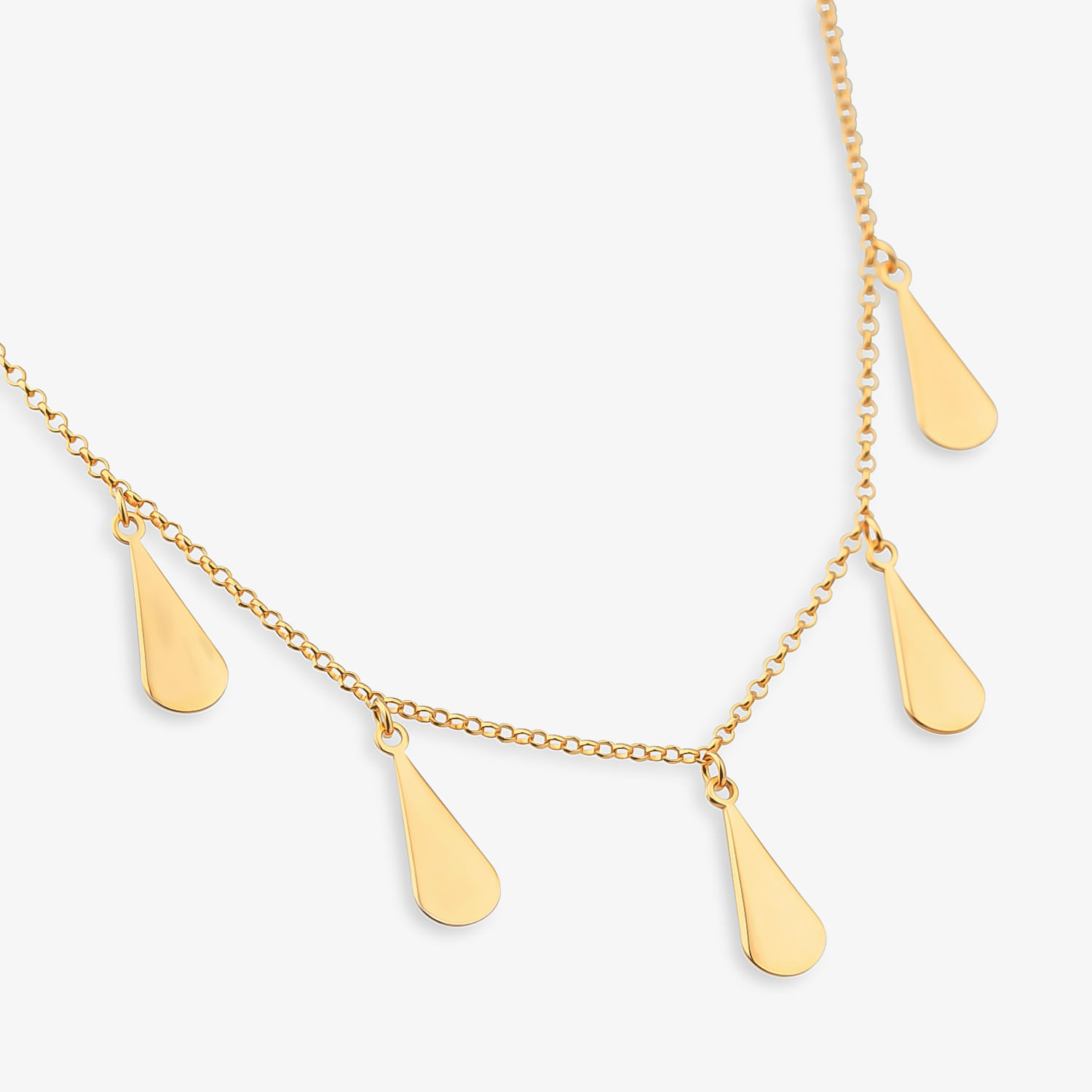 Colar Gotas em Prata 925 com Banho de Ouro Amarelo 18K  - 45cm