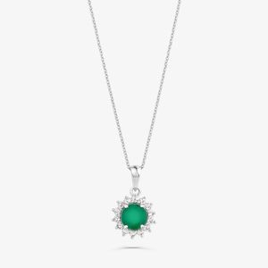 Colar com Ágata Verde e Topázio em Prata 925