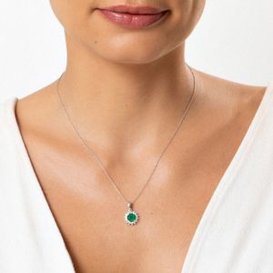 Colar com Ágata Verde e Topázio em Prata 925