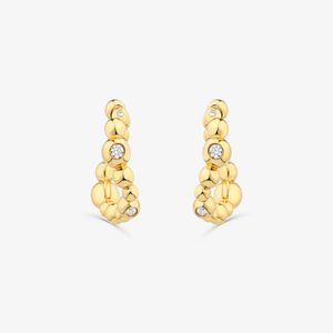 Argola Esferas em Prata 925 com Banho de Ouro Amarelo 18k