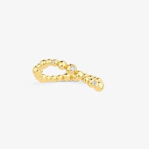 Anel Esferas Cravejado em Prata 925 com Banho de Ouro Amarelo 18k
