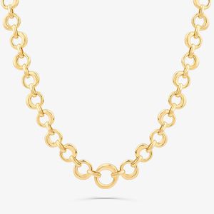 Colar Círculos Maxi em Prata 925 com Banho de Ouro Amarelo 18K