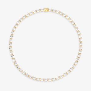 Colar Cravejado em Prata 925 com Banho de Ouro Amarelo 18k