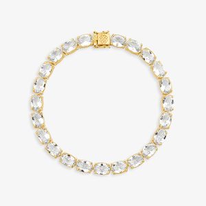 Pulseira Cravejada em Prata 925 com Banho de Ouro Amarelo 18k
