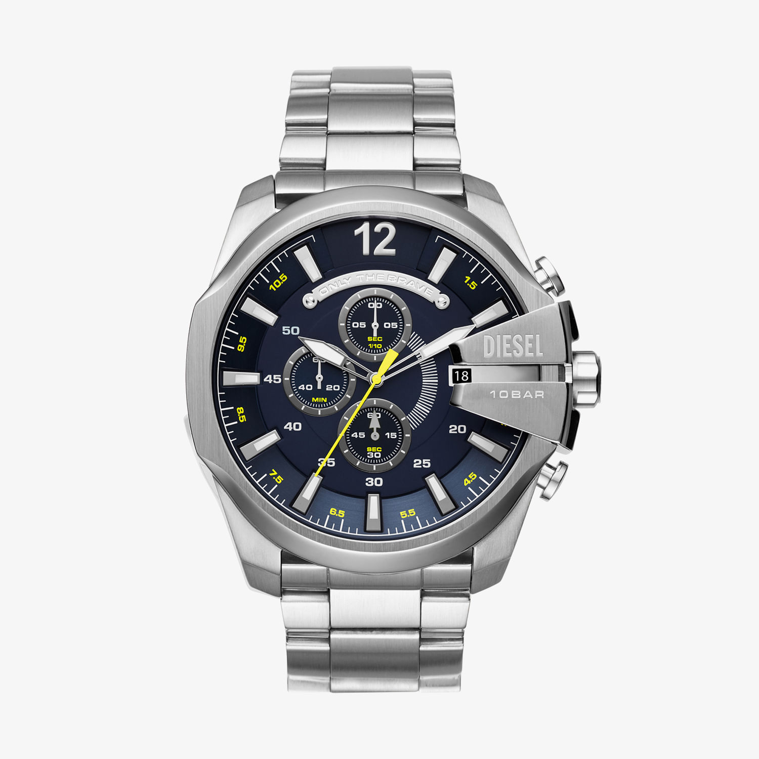 Relógio Diesel Masculino Mega Chief em Aço Prateado DZ4465B1