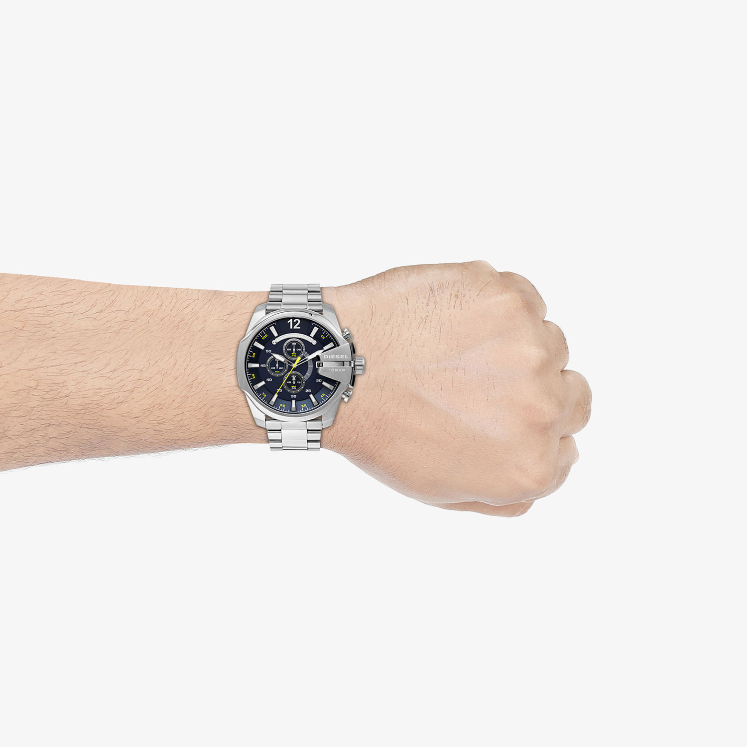 Relógio Diesel Mega Chief Masculino em Aço Prateado DZ4465B1