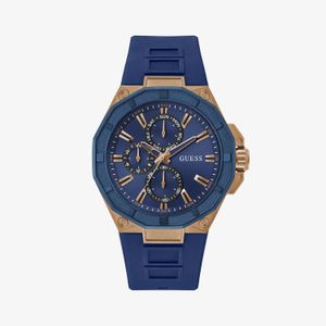Relógio Guess Masculino em Aço Rosé e Silicone Azul GW0803G2