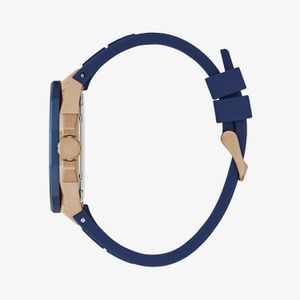 Relógio Guess Masculino em Aço Rosé e Silicone Azul GW0803G2