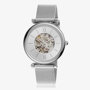Relógio Fossil Automático Feminino Carlie em Aço ME3176/1KN