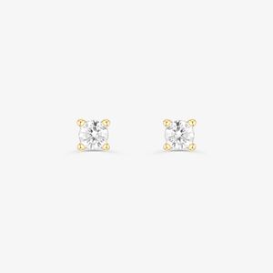 Brinco Solitário com 10 Pontos de Diamante em Ouro Amarelo 18k