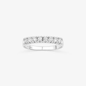 Anel Meia Aliança de 40 pontos de Diamantes em Ouro Branco 18k