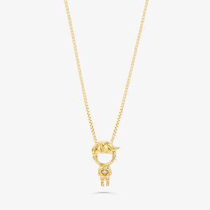 Pingente Menino com Diamante em Ouro Amarelo 18k