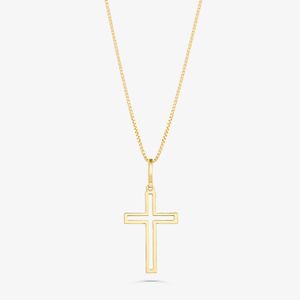 Pingente Cruz Vazada em Ouro Amarelo 18k