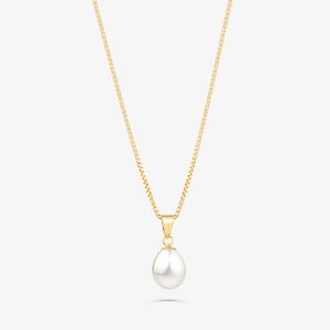Pingente Gota com Pérola em Ouro Amarelo 18k