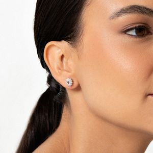 Brinco Floral com Topázio em Prata 925