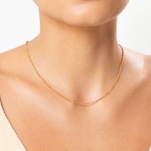 Corrente Bolinhas em Prata 925 com Banho de Ouro Amarelo 18k - 45cm