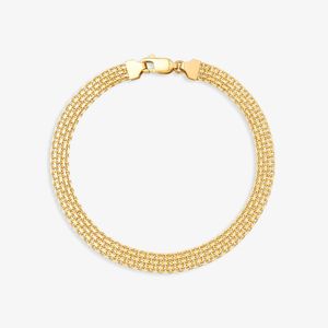 Pulseira Malha Bismark em Ouro Amarelo 18k - 19cm